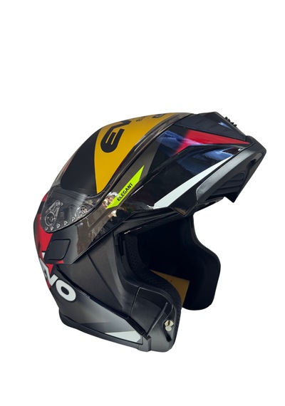 Kask Evo Marka Vizörlü Çeneden Açılır Metalik Siyah-kırmızı Metalik Siyah - Kırmızı