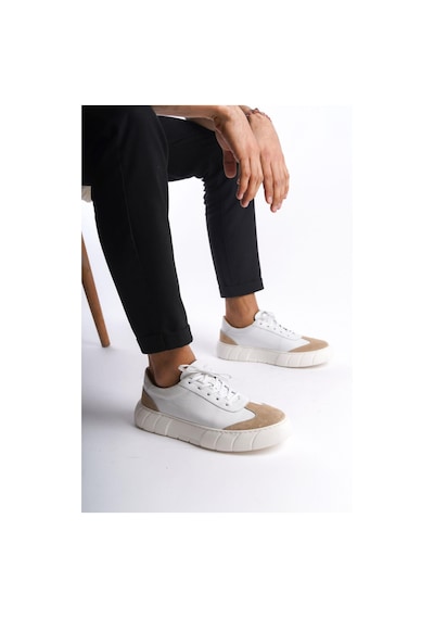 Mubiano Hakiki Deri Erkek Spor Ayakkabı & Sneaker Nude/beyaz -mbkry506-nb Nude/beyaz