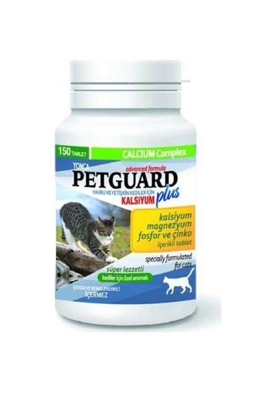 Petguard Kediler İçin Magnezyum Fosfor ve Çinkolu Kalsiyum Tablet