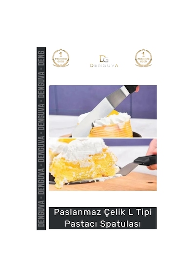 Hamurkalıbı Paslanmaz Çelik Profesyonel Pasta Süsleme Krema Düzeltme Ganaj L Tipi Pastacı Spatulası Çok Renkli
