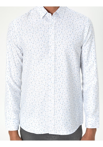 Pierre Cardin Erkek Mavi Gömlek Desenli 50298170-vr036 Mavi