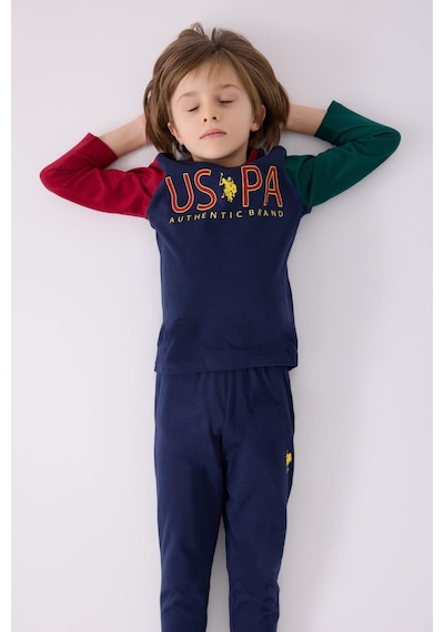 U.s. Polo Assn. 1919 Authentic Brand Erkek Çocuk Uzun Kol Pijama Takım Lacıvert