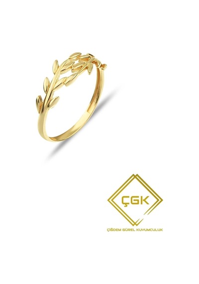 Çgk Çiğdem Gürel Kuyumculuk Yaprak Altın Yüzük Gold