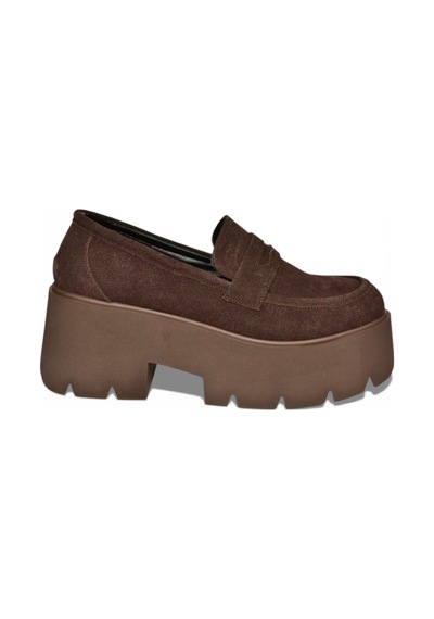 Fox Shoes Y272972502 Kahverengi Süet Kalın Tabanlı Günlük Kadın Ayakkabı Kahverengi