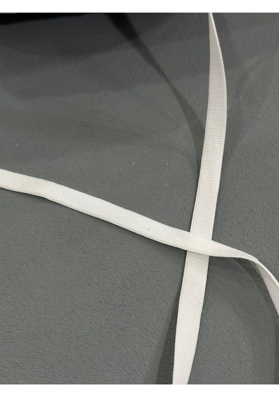 1 Cm Şardonlu Lastik Beyaz 5 Metre
