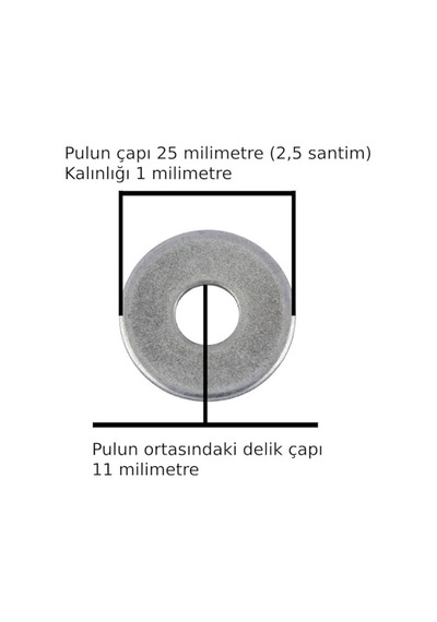 Pul Şase Pulu Galveniz Kaplı Çok Amaçlı Tamir Pulu Çap 25 Kalınlık 1 Orta Boşluk Çap 11 10 Adet Genelgenel