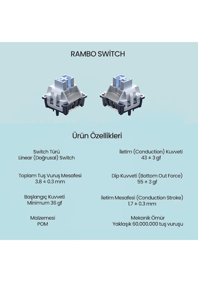 Aula Leobog Rambo Lineer Mekanik Switch 100 Adet