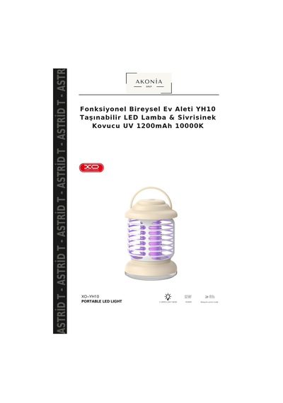 Fonksiyonel Bireysel Ev Aleti Yh10 Taşınabilir Led Lamba & Sivrisinek Kovucu Uv 1200mah 10000k