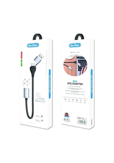 Go Des GD-UC316 2 in 1 Type-C / USB OTG Adaptör 28 cm - ZORE-261943