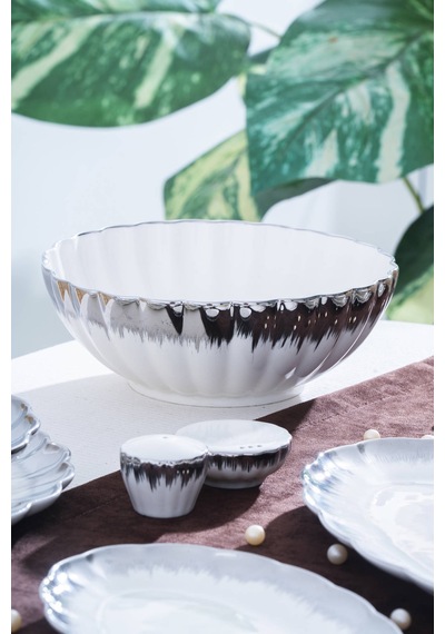 Acar Marlene 6 Kişilik 29 Parça Silver Yemek Takımı Beyaz/silver