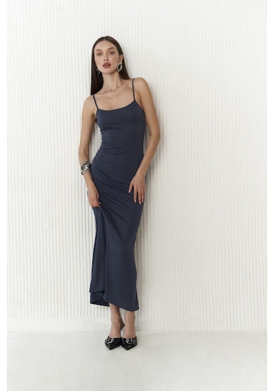 Mai Collection Mai Studios Co. Ferry Lacivert Basic Elbise Lacivert