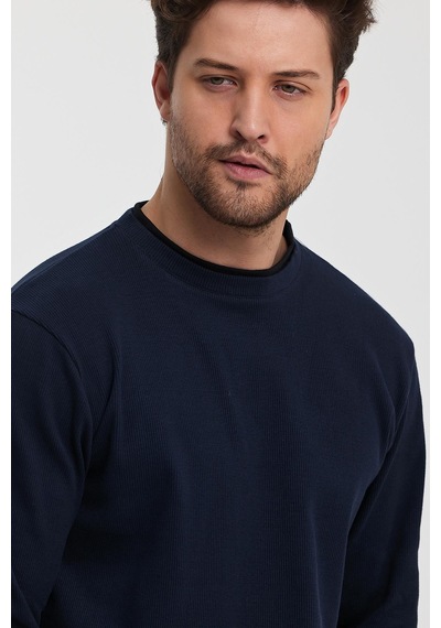 Alexandergardı Bisiklet Yaka Garnili Sweatshirt E22-72300 001