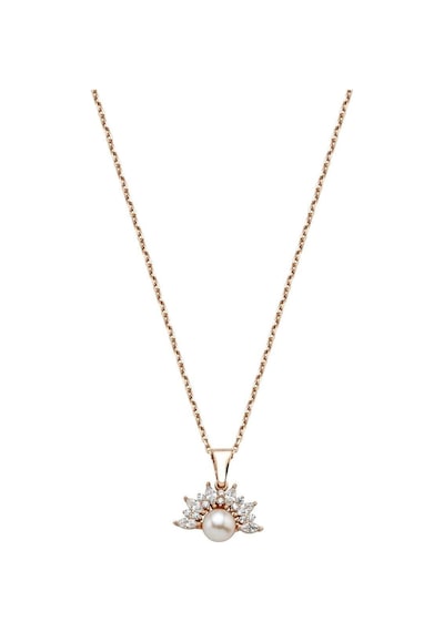 6,5 Mm Yarım Çiçek Modeli Doğal İnci Kolye Rose