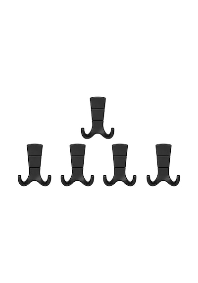 Mina Lüks Askı, Metal, Vestiyer Askı, 125 Gr, Dolap Askılık, Duvar Askılığı, Mat Siyah Vidalı 5 Adet