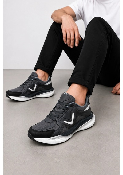 Ht Hotin Chromat Erkek Hafif Köpük Taban Spor Ayakkabı Rahat Ve Konforlu Günlük Sneaker - Füme Ht Hotin Chromat Erkek Hafif Köpük Taban Spor Ayakkabı Rahat Ve Konforlu Günlük Sneaker - Füme