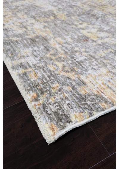 Vivanni Home Everlynn Polyester Vintage Halı Pamuk Atkı Tabanlı Modern Dokuma Ev Halısı Kahverengi Gold