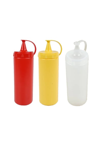 Sızdırmaz Kapaklı Plastik Ketçap Acı Sos Sıkma Şişesi 700 Ml Şeffaf Diğer