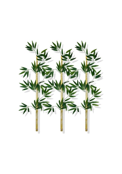 Cihan Çiçekçilik Yapay Yoğun Yapraklı 100 Cm 3 Adet Dekoratif Bambu Çubuğu Islak Doku Yeşil