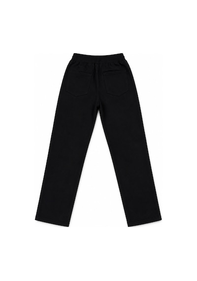 Beniizle Unisex Düz Paça Ribana Bel Çocuk Pantolonu Siyah
