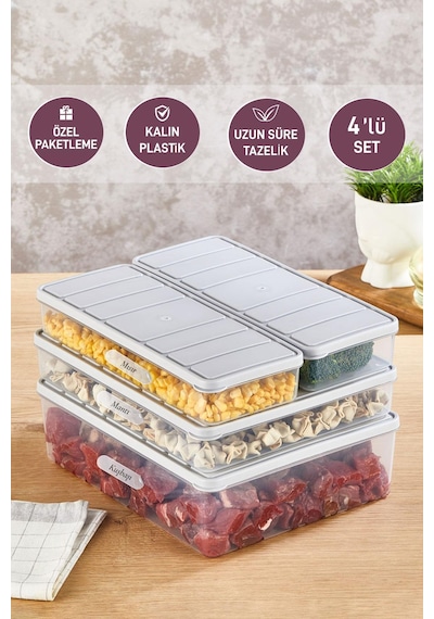 Selka Home 4'lü Set Nora Organizer Buzdolabı Buzluk Düzenleyici Saklama Kabı( 1 Ad. 4 Lt. 1 Ad. 2,25 Lt. 2 Ad. 1 Lt. ) Selka Home 4'lü Set Nora Organizer Buzdolabı Buzluk Düzenleyici Saklama Kabı( 1 Ad. 4 Lt. 1 Ad. 2,25 Lt. 2 Ad. 1 Lt. )