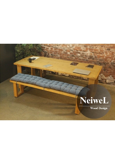 Neiwel Doi Doğal Ahşap Banklı Toplantı Masasıı x 100 x 300 Açık Ceviz