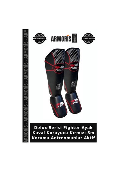 Delux Serisi Fighter Ayak Kaval Koruyucu Kırmızı Sm Koruma Antrenmanlar Aktif