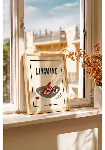 Gurme Mutfağı Temalı Ahşap Çerçeveli Poster Tablo 55
