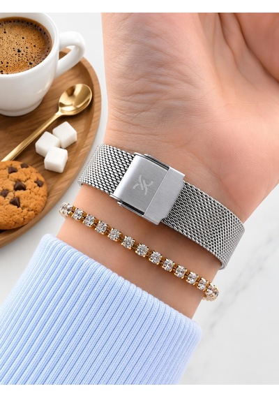 Daniel Klein Premium Seri Hasır Kordon 2 Yıl Garantili 3 Atm Suya Dayanıklı Kadın Kol Saati C13306.8 Rose Gold - Gümüş