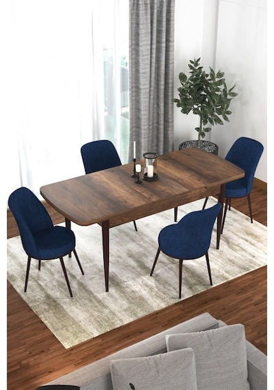 Canisa Concept Kor Serisi 70x114 Açılabilir Mutfak Masası Takımı Barok Desen Masa 4 Lacivert Sandalye Masa Barok Ahşap 4 Lacivert Sandalye Canisa Concept Kor Serisi 70x114 Açılabilir Mutfak Masası Takımı Barok Desen Masa 4 Lacivert Sandalye Masa Barok Ahşap 4 Lacivert Sandalye