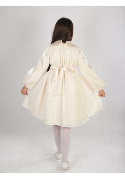 Xo Kids Kız Çocuk Elbise 7-11 Yaş 26571 Bej