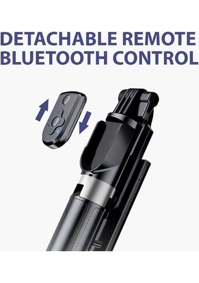 Bluetooth Kumandalı Telefon Tripodu Ayarlanabilir Yükseklikli Selfie Çubuğu, Masaüstü Ve Portatif Tasarım, Ev Genel