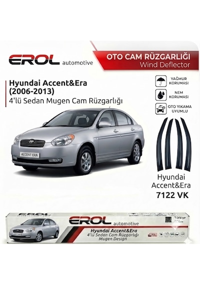 Hyundai Accent&era 2006-2013 4'lü Sedan Cam Rüzgarlığı Siyah