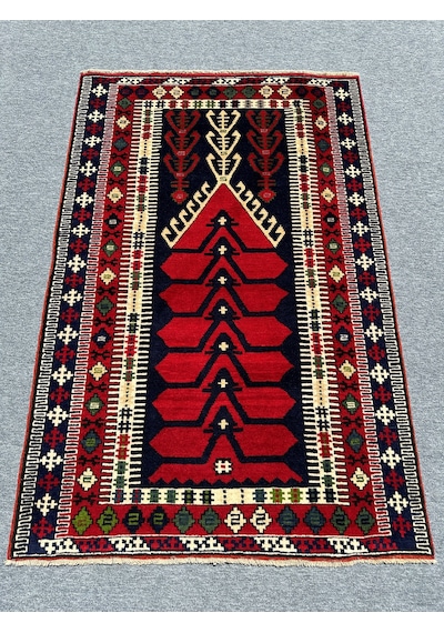 EL DOKUMA 130X200 KİLİM MODELİ HALI KIRMIZI NAMAZLIK SECCADE !