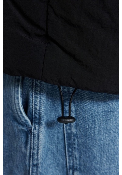 Ersefa Tasarım Düz Astarlı Yaka Standart Bol Dik Unisex Oversize Fit Dik Siyah