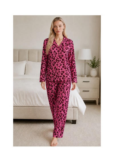 Fit Women Kadın Casual Esnek Bol Lila Pijama Takımı 4672