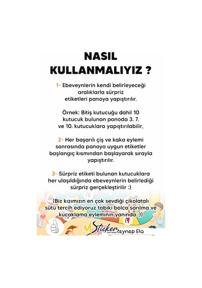 Eğlenceli ve Eğitici Tuvalet Eğitimi Sticker Panosu 29x42cm