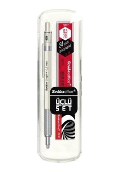 Scrikss Graph-x Metal Versatil Kalem 0.5 Mm Beyaz 3'lü Set