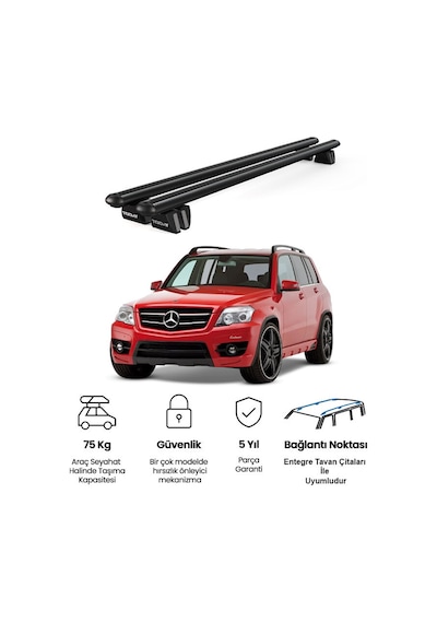 Pençe Mercedes-benz Glk Ara Atkı X204 2008-2015 Uyumlu Siyah Ara Atkı Port Bagaj Tavan Barı