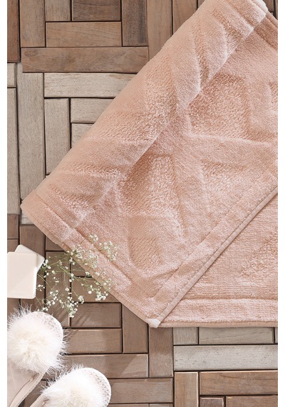Yataş Bedding Milo Banyo Paspası Seti - Pudra (50x60 cm + 60x100 cm) Pudra