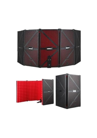 Midex Pf-44 Red Mikrofon Ses Yalıtım İzolasyon Paneli 5 Bölümlü 75x30 Cm
