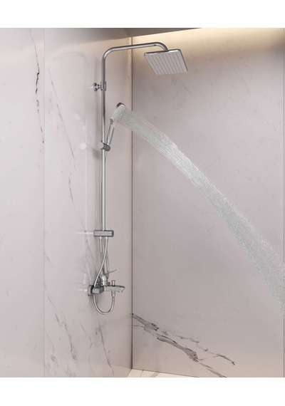Adell Mode S Rain Duş Sistemi + Lea Banyo Bataryası Seti 2 Parça Parlak Krom Adl.35.01.01.02