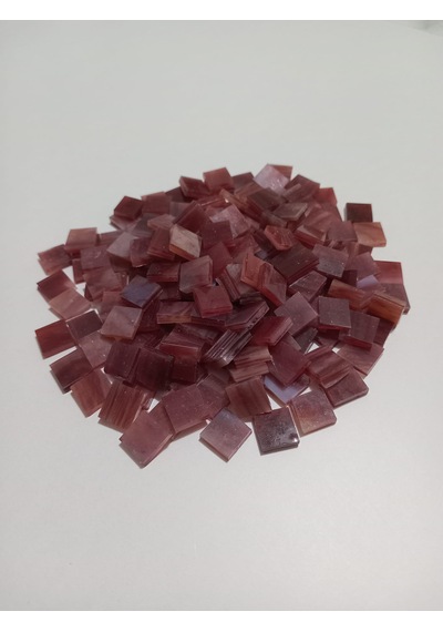 Koyu Kırmızı Kare Vitray Cam Mozaik Taşı - Sanatsal Mozaik Çalışmalarınız İçin Yaklaşık 10 X 10 Mm