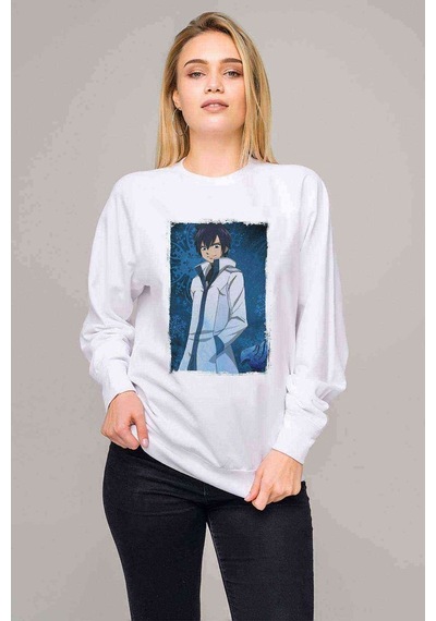 Anime Fairy Tail Glass Guild Emblem Baskılı Beyaz Kadın Sweatshi (528343632)