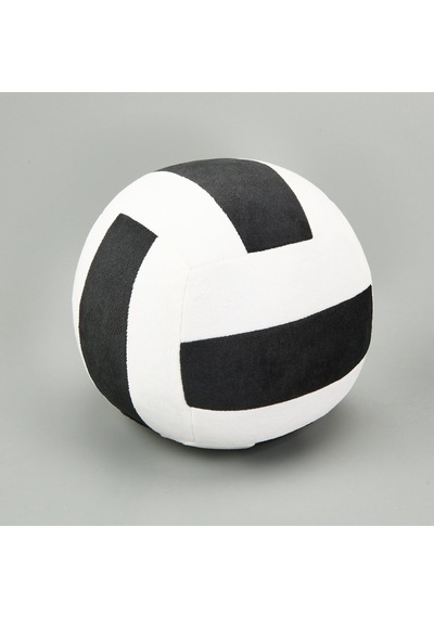 Soft Voleybol Topu Figürlü Yastık - Siyah / Beyaz - 20 Cm