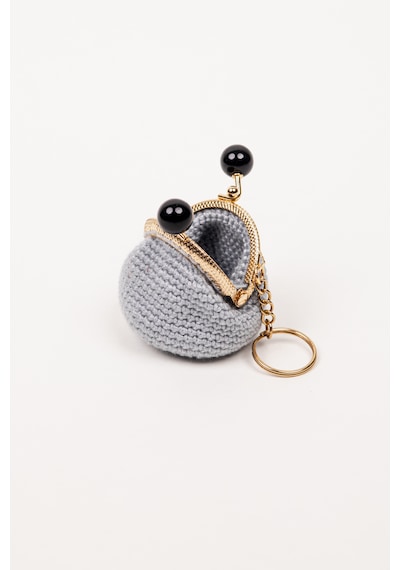 Fabric Craft Bag Mini Bozuk Para Cüzdanı Anahtarlık Klipsli Buz Mavisi