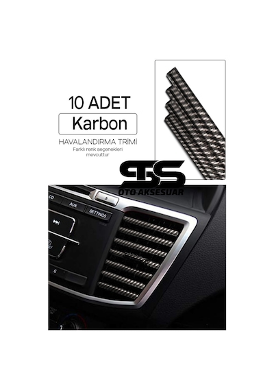Araç Içi Klima Havalandırma Izgarası Karbon Trim Seti Film Şerit Havalandırma Izgarası Karbon Trim Şeriti