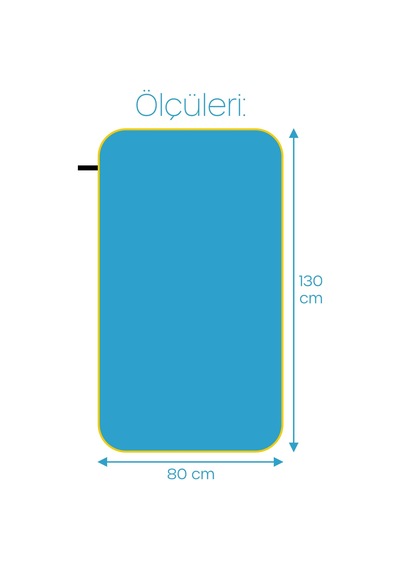 Unisex Mikrofiber Plaj Havlusu 80x130 Cm Yumuşak Dokulu Deniz Banyo Sporcu Havlusu Large Boy Turkuaz Mavi