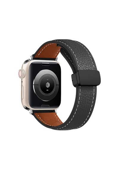 Newface Apple Watch 38mm Kr414 Daks Deri Kordon - Siyah Diğer