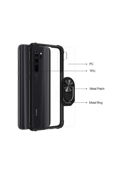 Xiaomi Redmi Note 8 Pro Kilif Standli Yüzüklü Mola Silikon Kapak 392711799