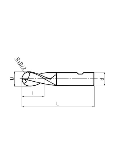 Fett 30x45mm Zps Dın1835 Hss Co8 2 Ağızlı Uzun Küresel Parmak Freze